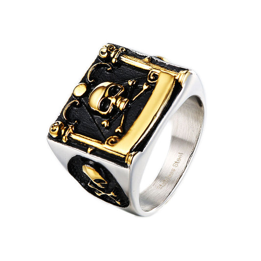 Harajuku Style Silver Plated Skull Ring for Men