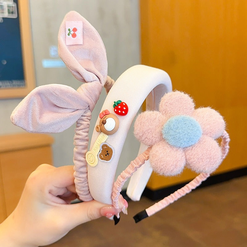 Cartoon Milk Curry Rabbit Plush Hair Band and Clip - Cute Hair Accessories