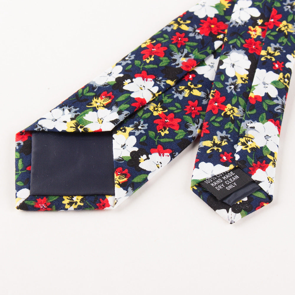 Men's Cotton Floral Print Wedding Tie