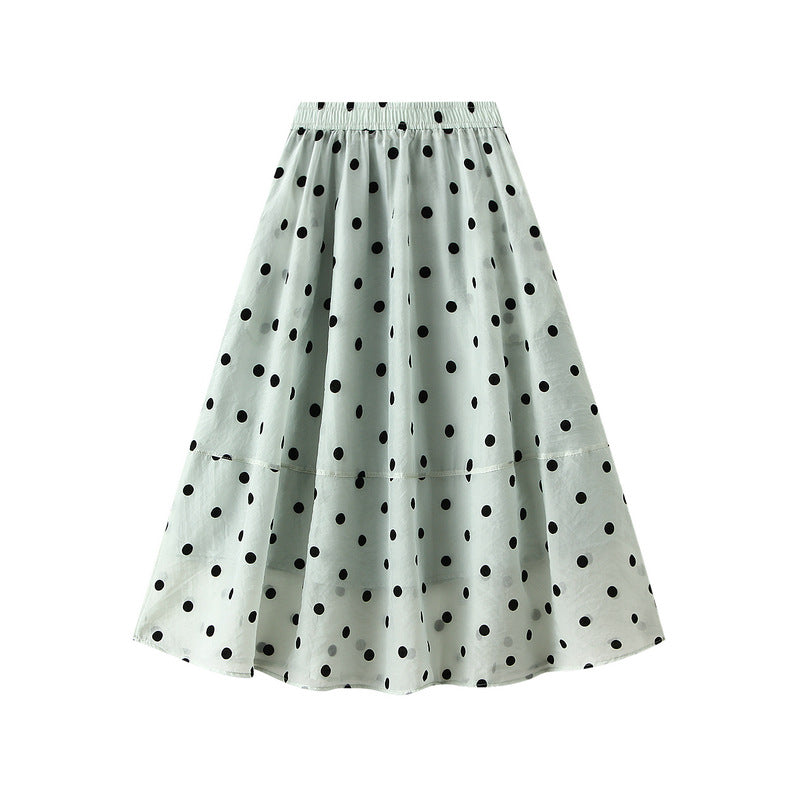 Polka Dot Twilight Cloud Yarn A-Line Skirt