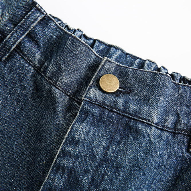 Washed Gradient Casual Jeans - Men's Loose Multi Pocket Work Pants