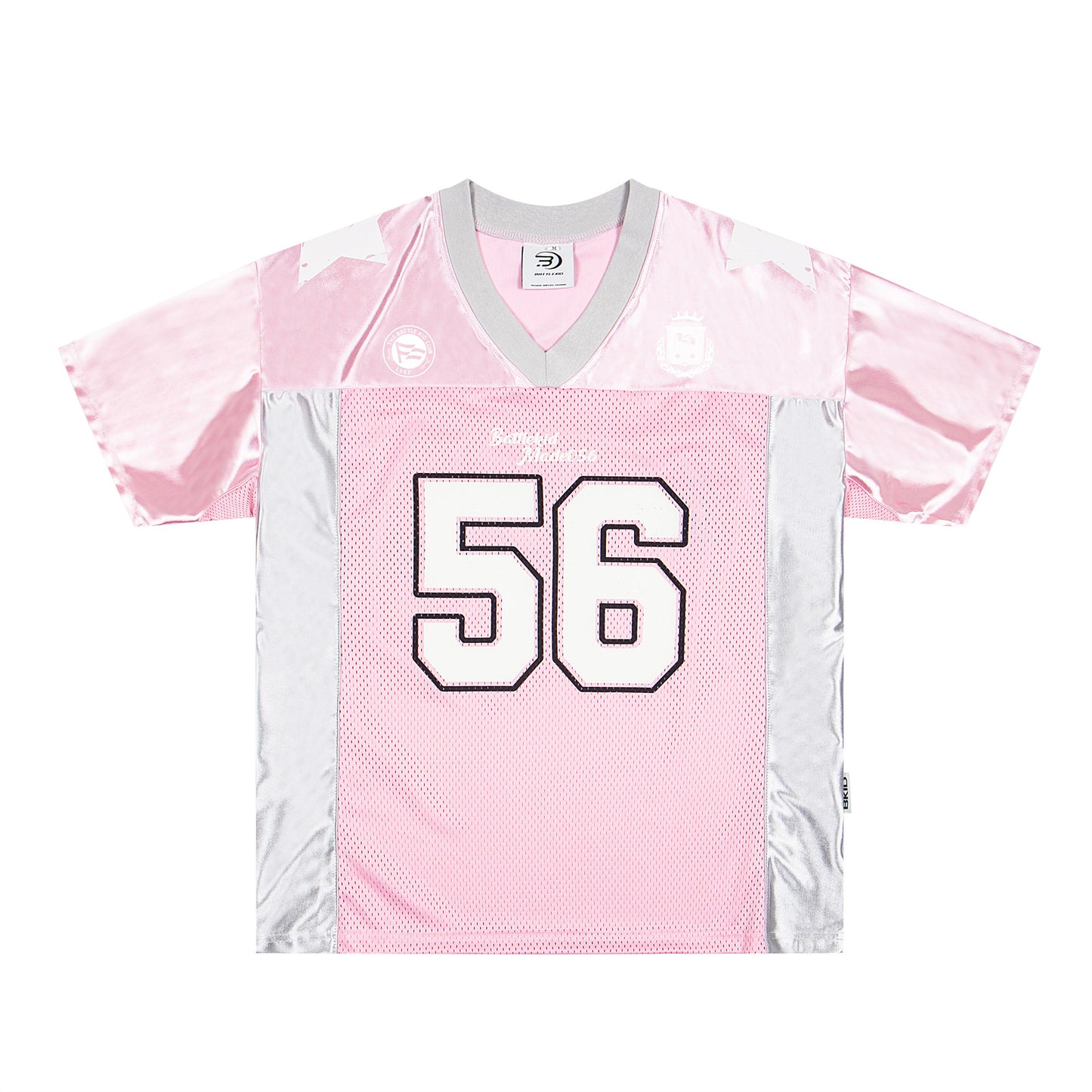 Color Block Splicing Mesh Loose Jersey T-Shirt