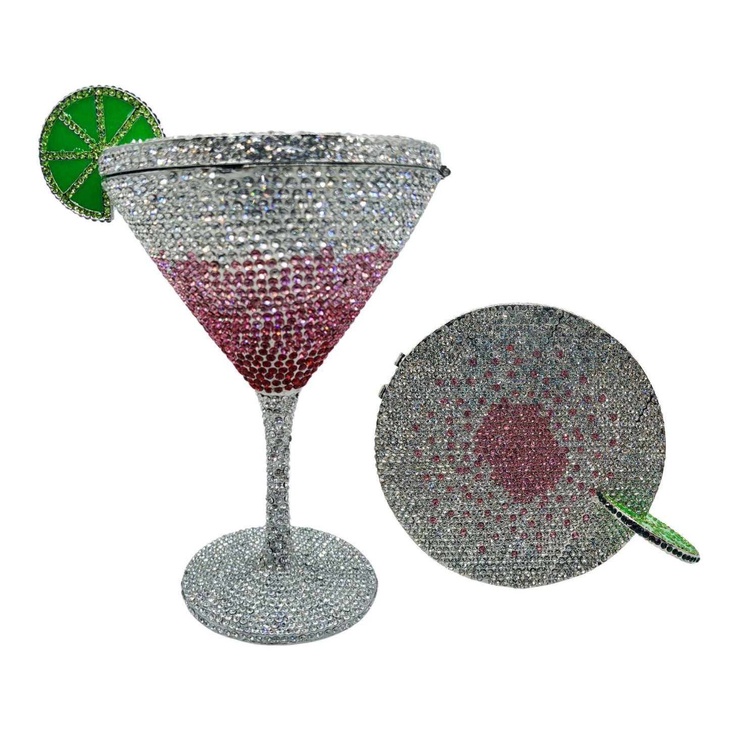 Diamond Studded Cocktail Tall Cup Handheld Bag
