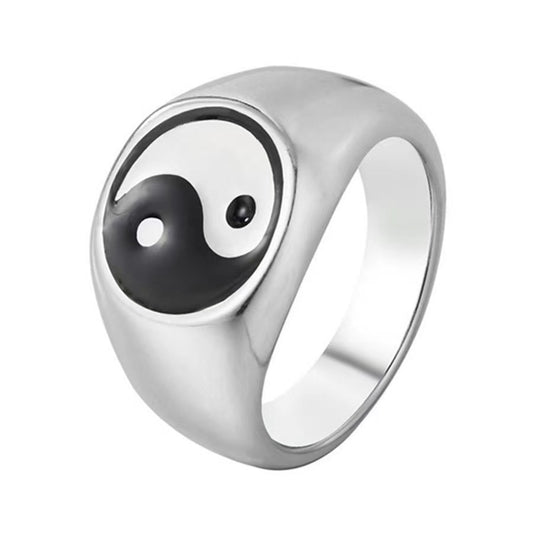 Harajuku Style Yin Yang Titanium Steel Ring