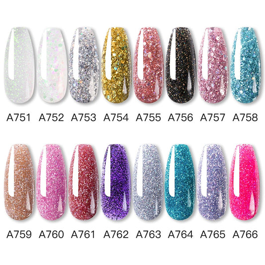 Glitter Poly Nail Gel Extension - 15ml Nail Polish for Manicure