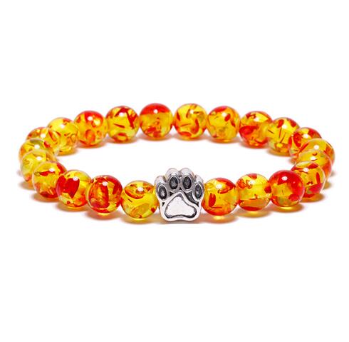 Dog Paw Natural Stone Bead Yoga Bracelet