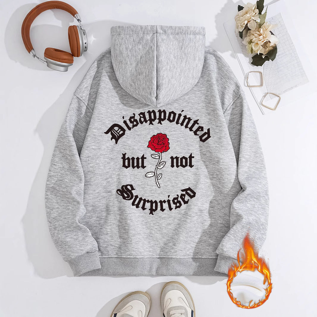 Disappointed Sweatshirt in Harajuku Style with Print and Lantern Sleeves