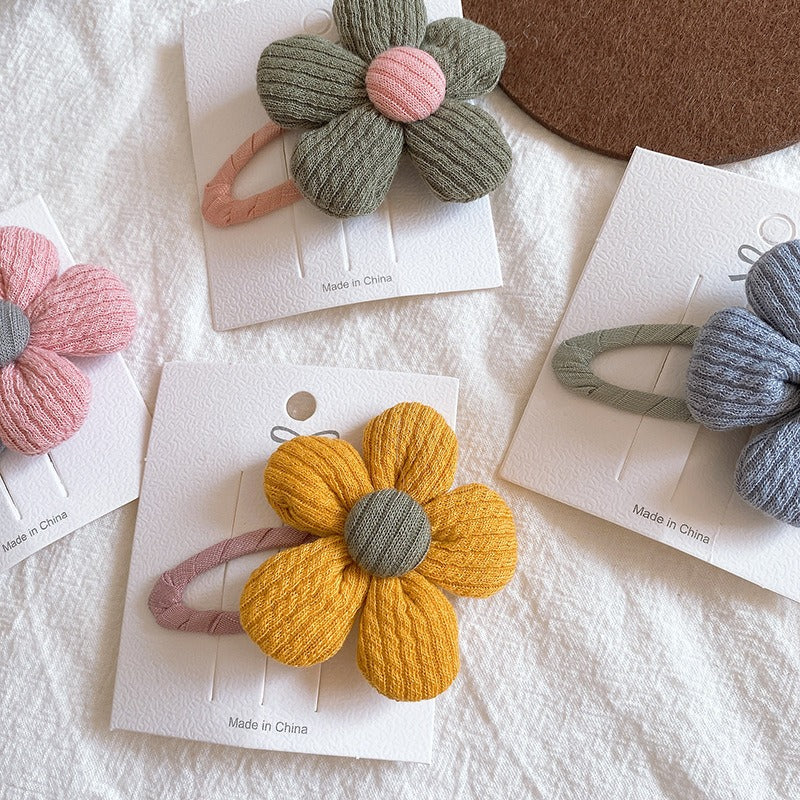 The New Children's Hair Clip Cute Sweet Flower Clip Colorful Hair Accessories Hairpin
