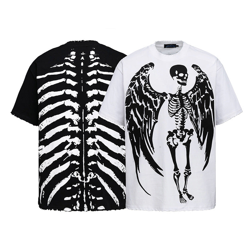 Harajuku Style Cartoon Skull Demon Cotton Tee