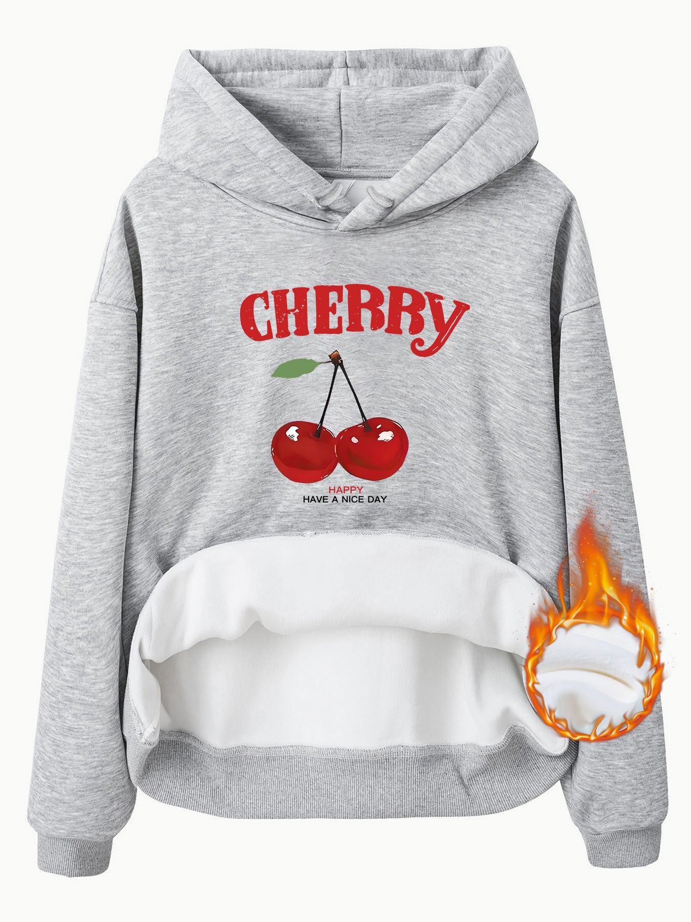 Hooded Long Sleeve Fleece Hoodie with Kangaroo Pocket