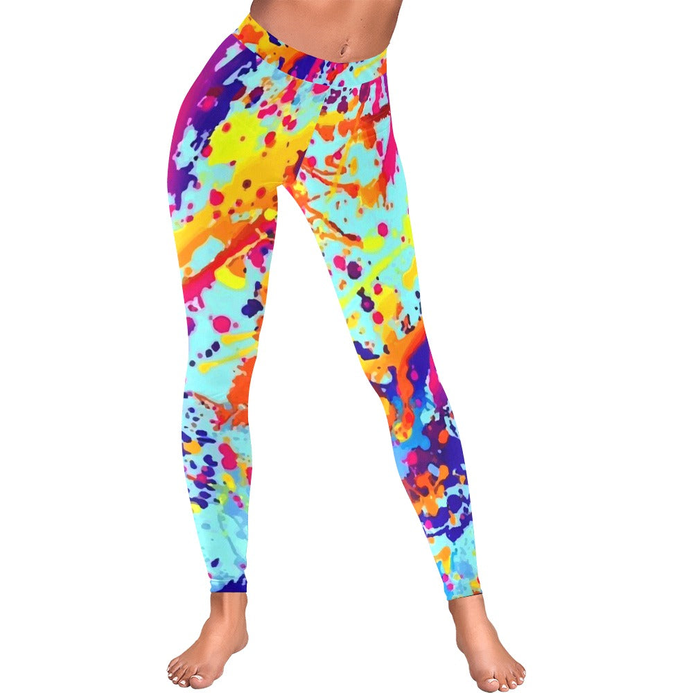 Harajuku Paint Splatter Women's All-Over Low Rise Leggings