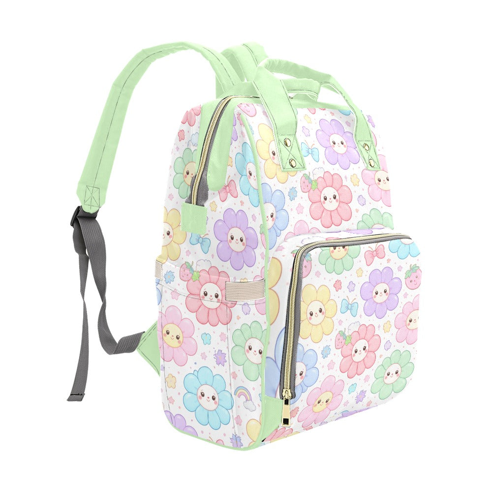 Pastel Harajuku Floral Pattern Multi-Function Backpack