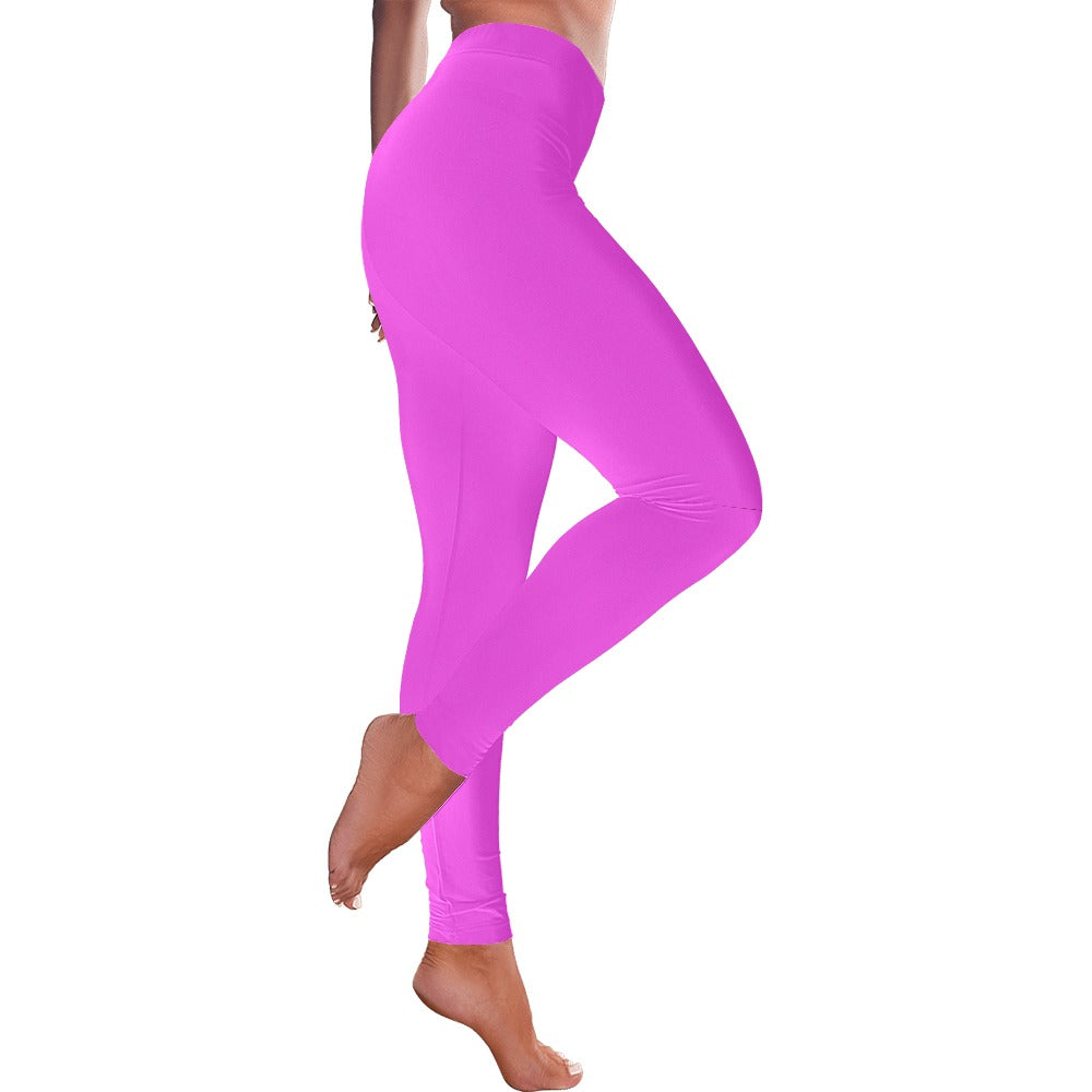Highlighter Purple Women's All-Over Low Rise Leggings