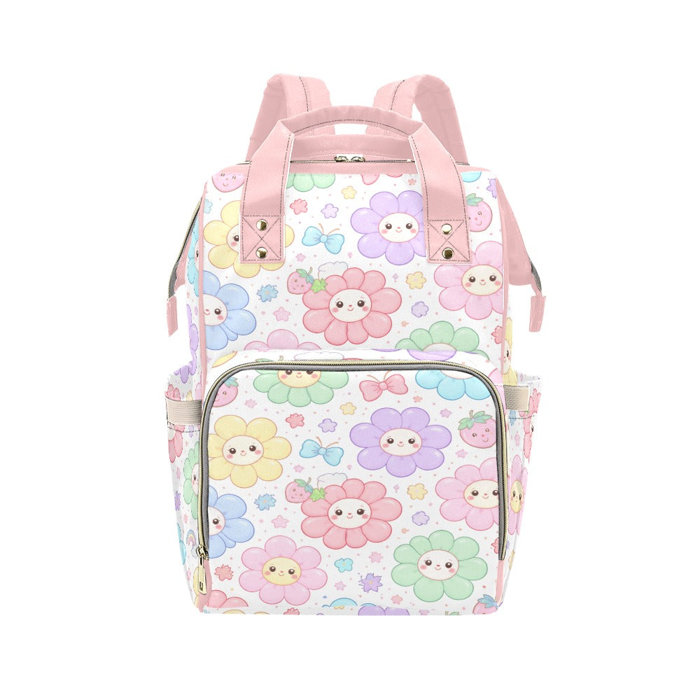 Pastel Harajuku Floral Pattern Multi-Function Backpack