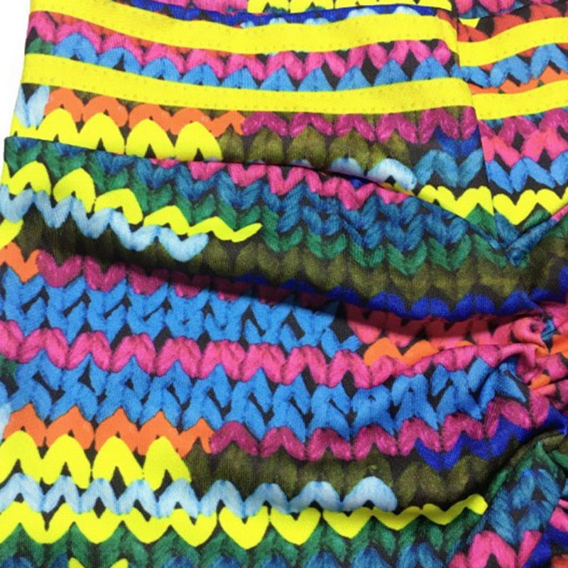 Knit Print Elastic Leggings