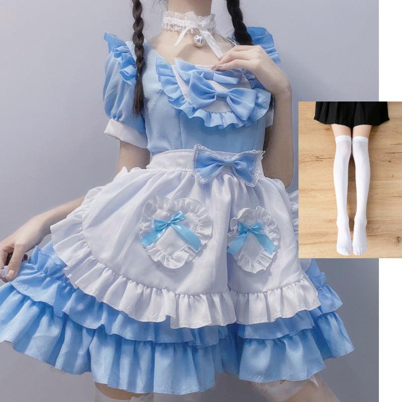 Cute Blue Lolita Harajuku Maid Dress