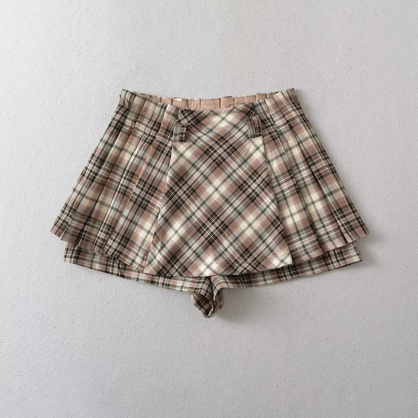 A-line Pleated Skirt with Attached Pants