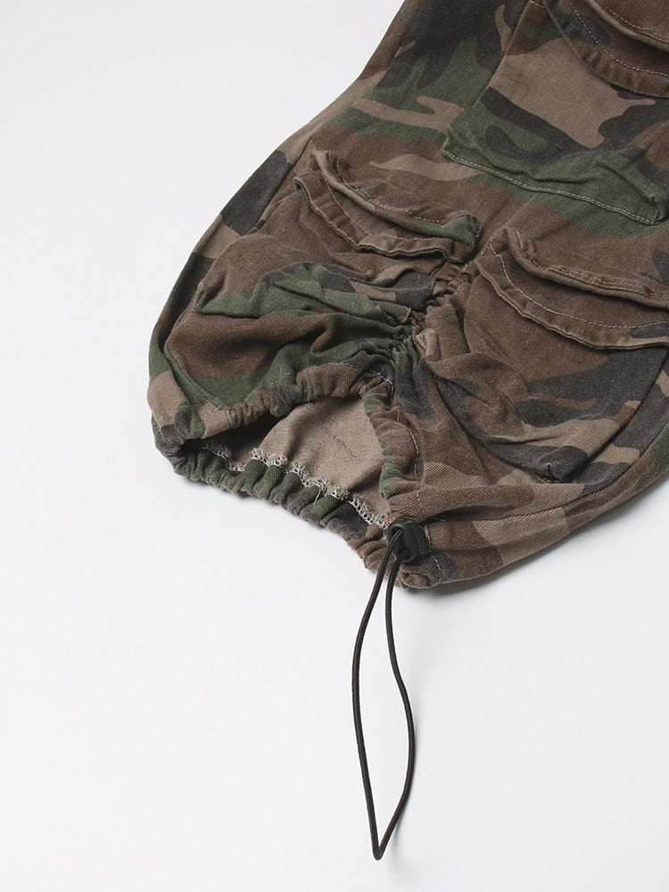 Playful Camouflage Wide Leg Pants for Women