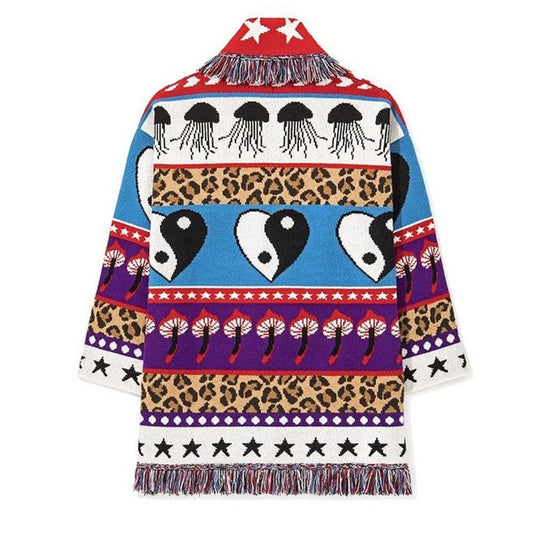 Yin Yang Hearts Cardigan Sweater for Women