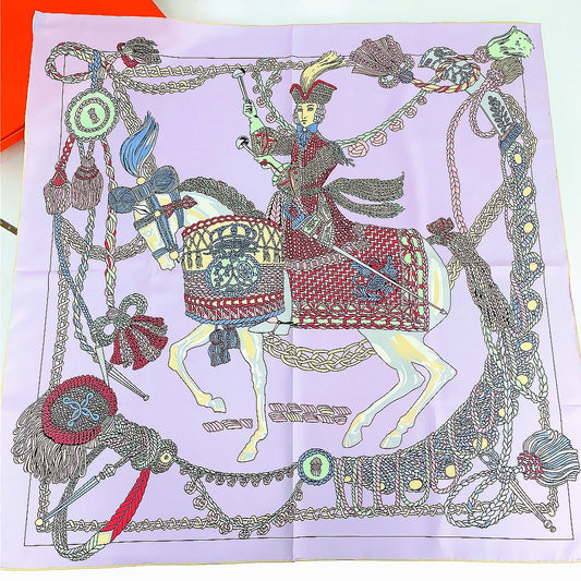 Handmade Curled Women's Knight Decorative Shawl - Large Square Scarf