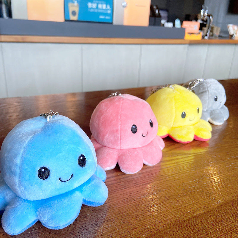 Plush Flip Octopus Keychain Pendant