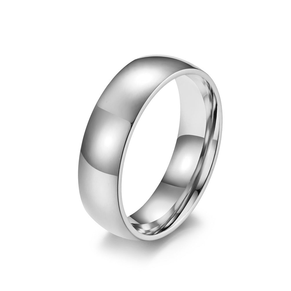 Glossy Gold Plated Curved Titanium Steel Couple Tail Ring