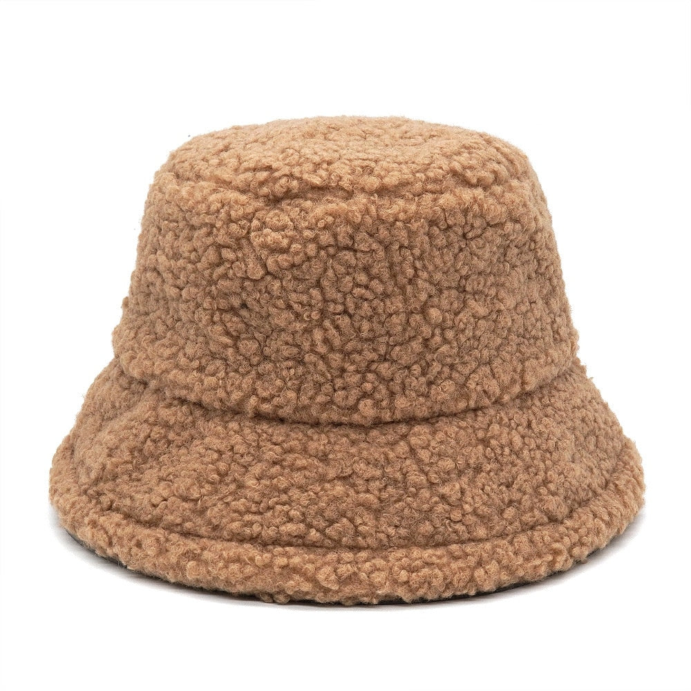 Camouflage Faux Fur Bucket Hat - Warm & Stylish Fisherman Hat