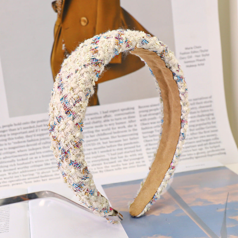 Vintage Knitting Plaid Headband for Women