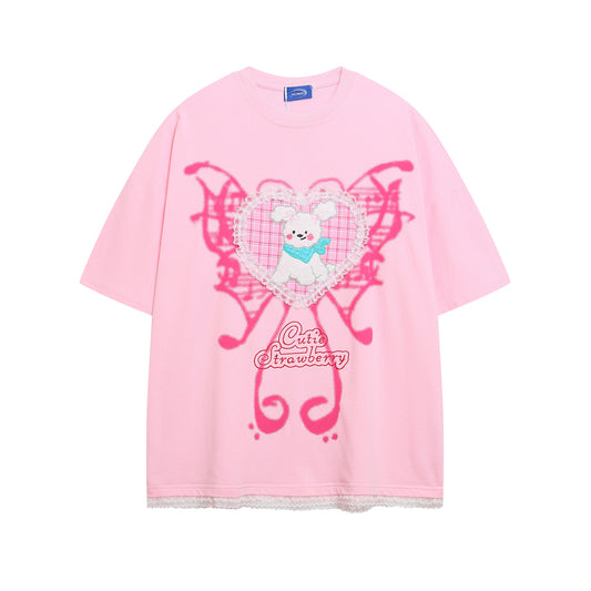 Lace Love Plush Dog T-Shirt for Women