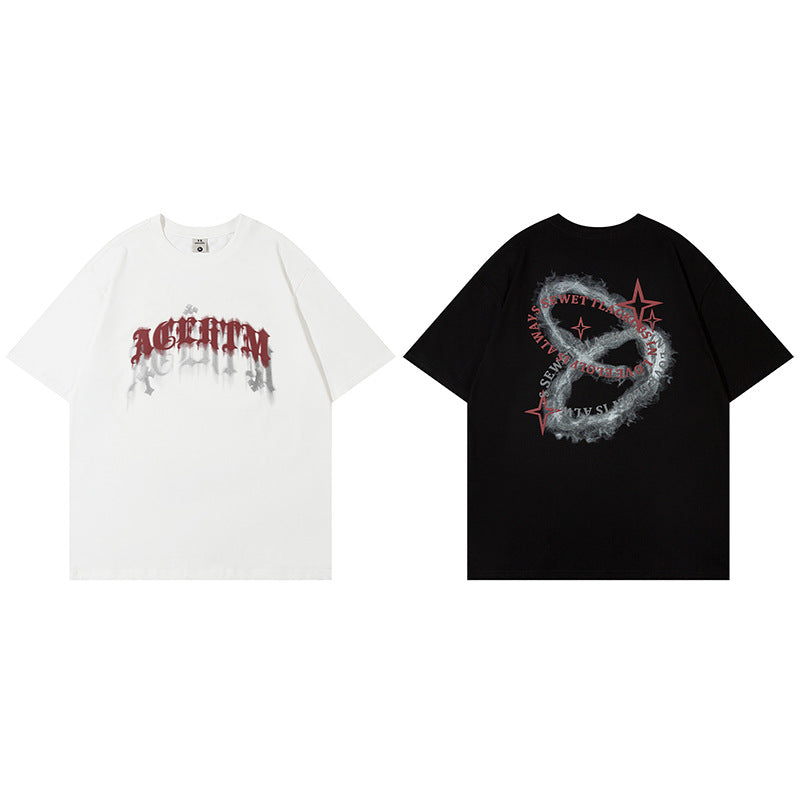 Retro Letter Print Oversized T-Shirt