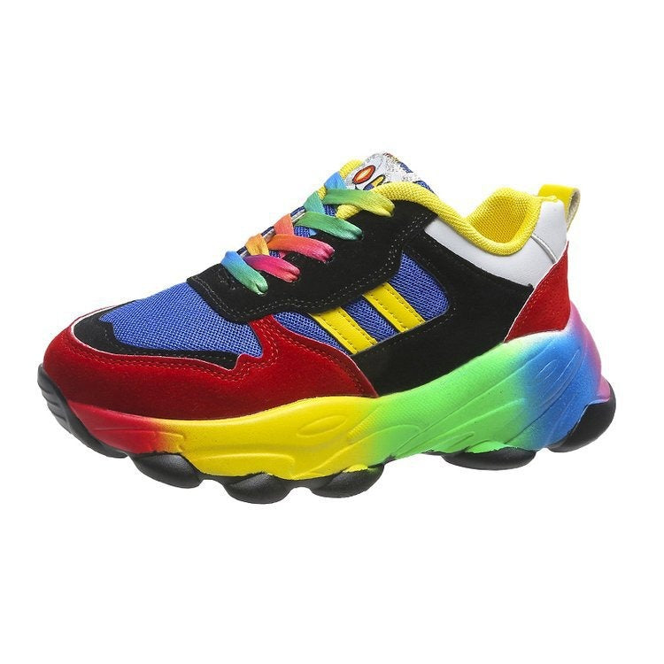 Colorful Hip Hop Dads Shoes - Rainbow Casual Sports Footwear