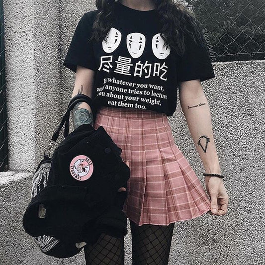 Funny Japanese Anime Eat Whatever You Want T-Shirt for Women