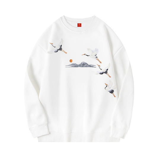 Harajuku Style Men's Round Neck Pullover Sweatshirt