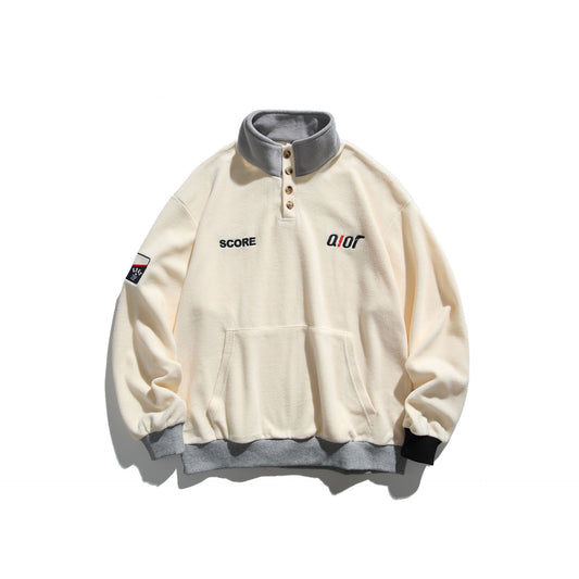 Retro Woven Embroidered Cardigan Sweatshirt