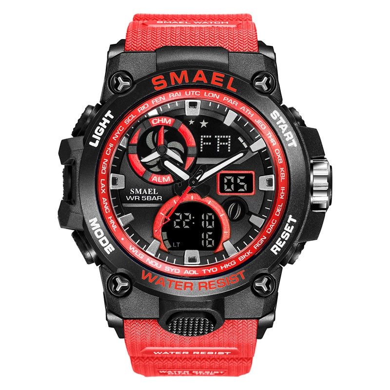 Men's 50M Waterproof Sport Watch - Dual Time Military Style