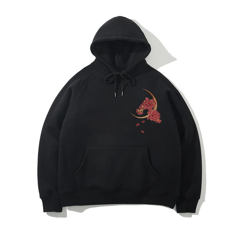 Green Dragon Embroidered Hoodie - Harajuku Style