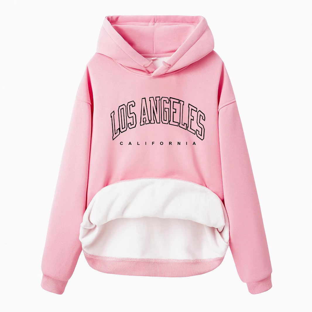 Long-Sleeved Fleece Sweatshirt with Los Angeles Print
