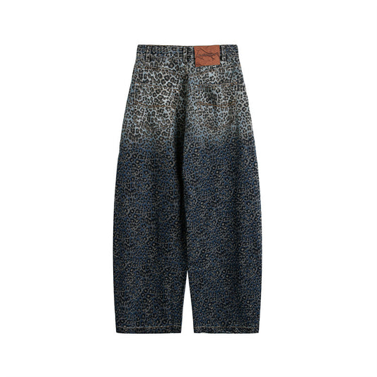 Leopard Print Casual Jeans for Men and Women