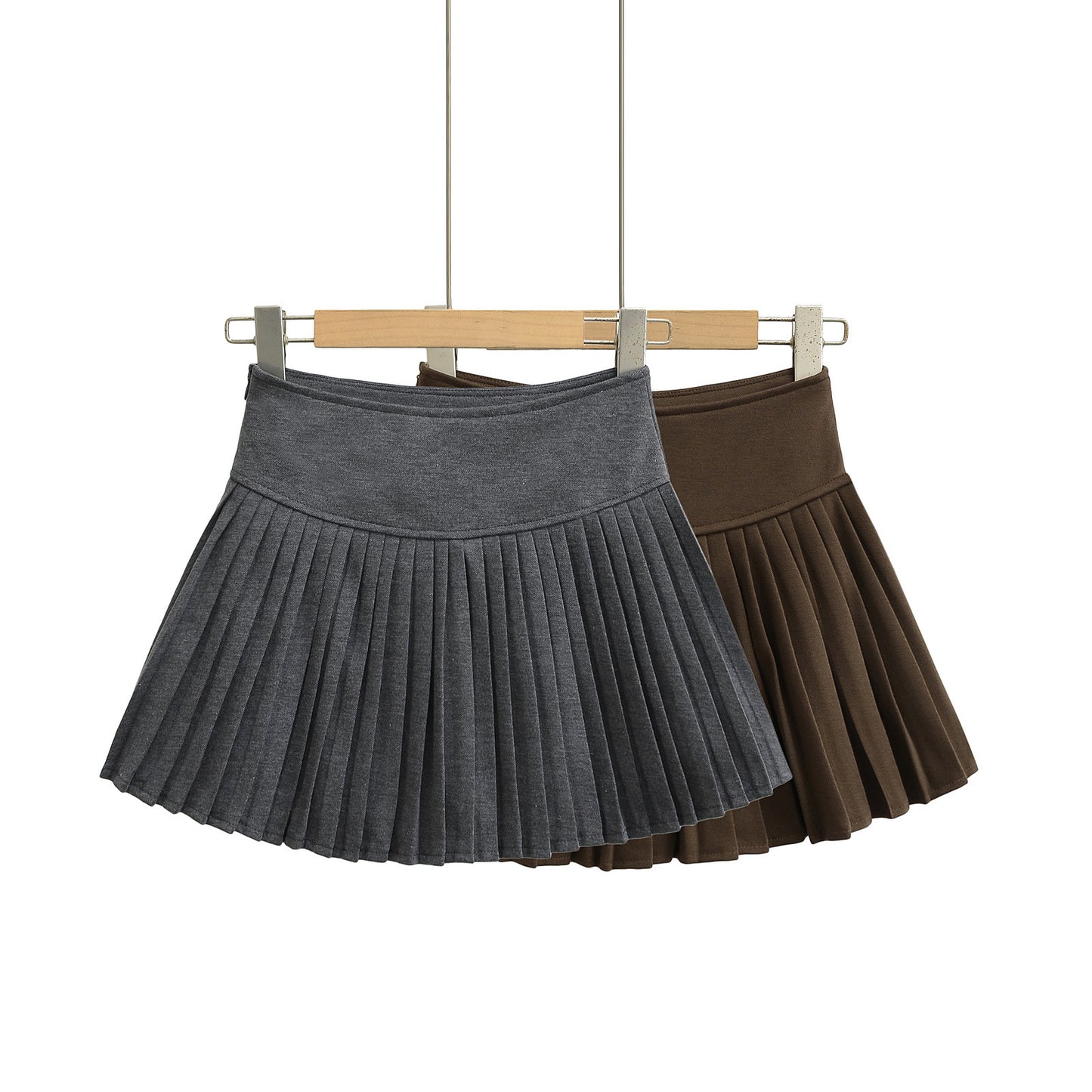 High Waisted Knitted Pleated Skirt