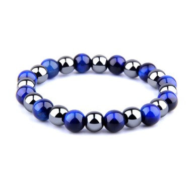 Royal Blue Tiger Eye & Obsidian Friendship Bracelet