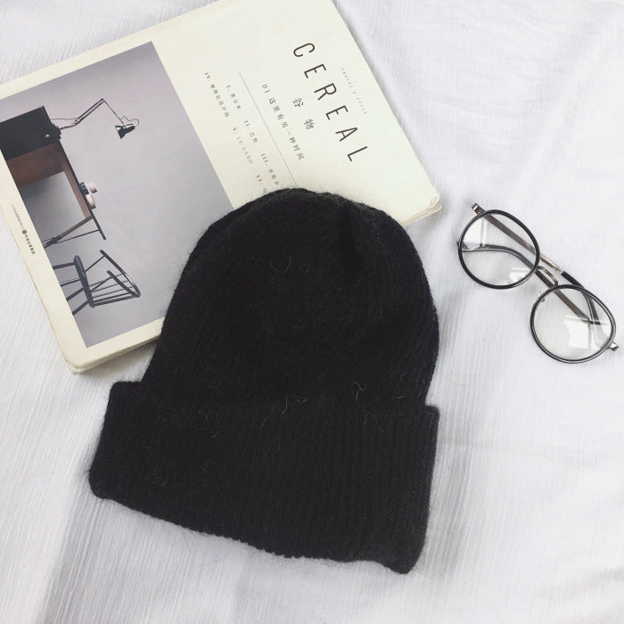 Warm Rabbit Hair Wool Cap - Harajuku Style Knitted Hat
