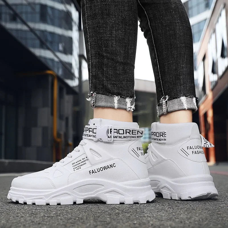 Men's Casual Ankle Boots - Retro Sports Platform Sole Lace-up Shoes