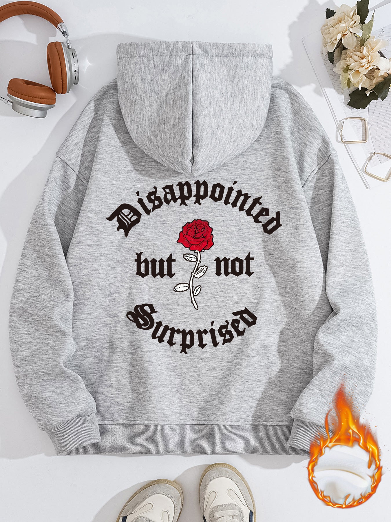 Disappointed Sweatshirt in Harajuku Style with Print and Lantern Sleeves