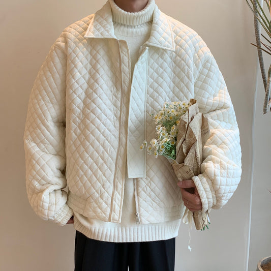 Retro Rhombus Loose Short Jacket for Men