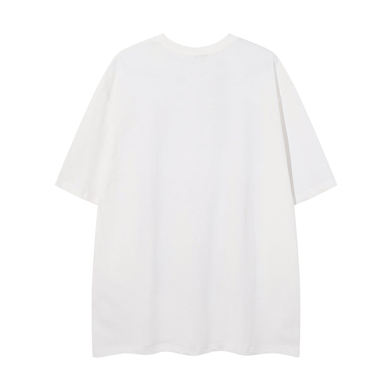 Retro Distressed Letter Print Oversized T-Shirt
