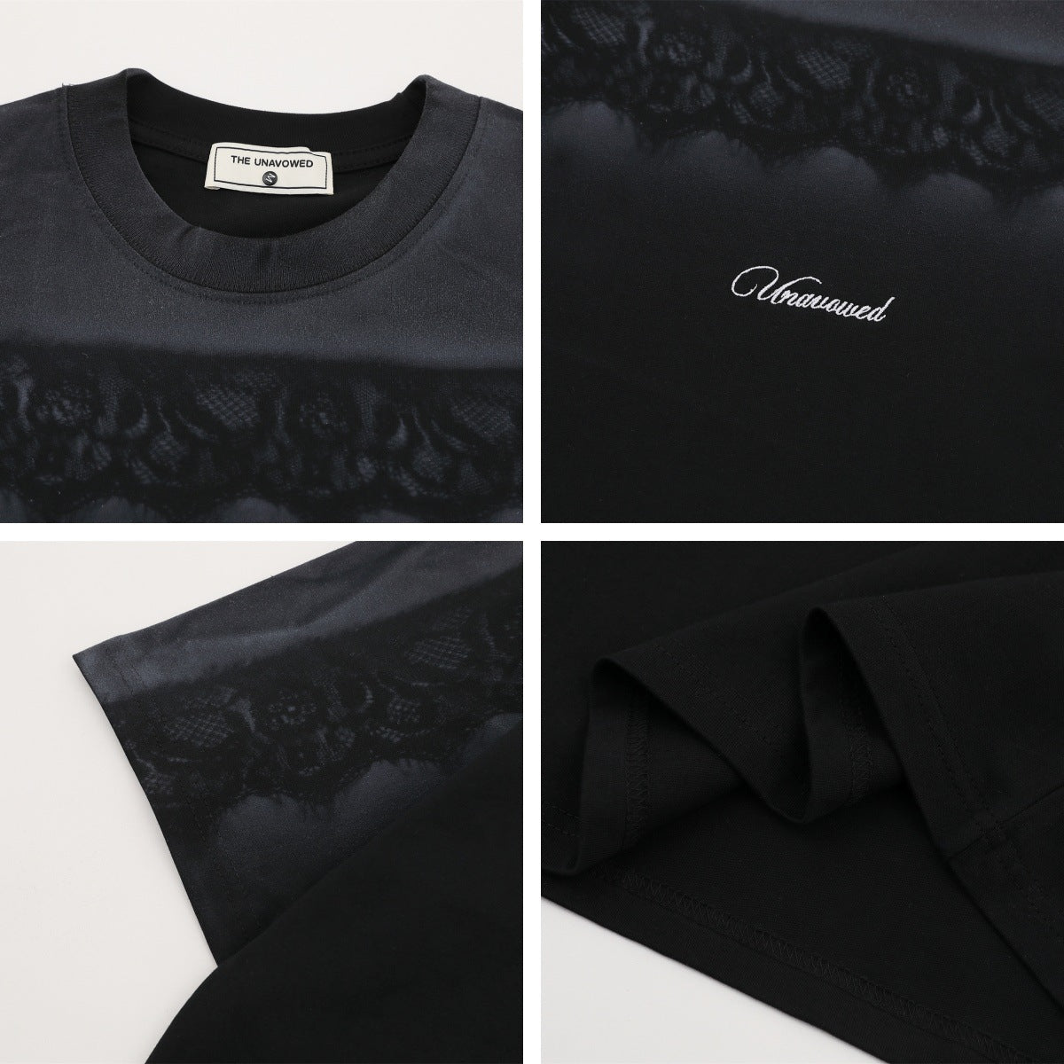 Design Lace Print Short Sleeve T-Shirt