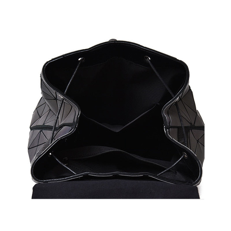 Luminous Geometric Plaid Sequin Backpack for Women