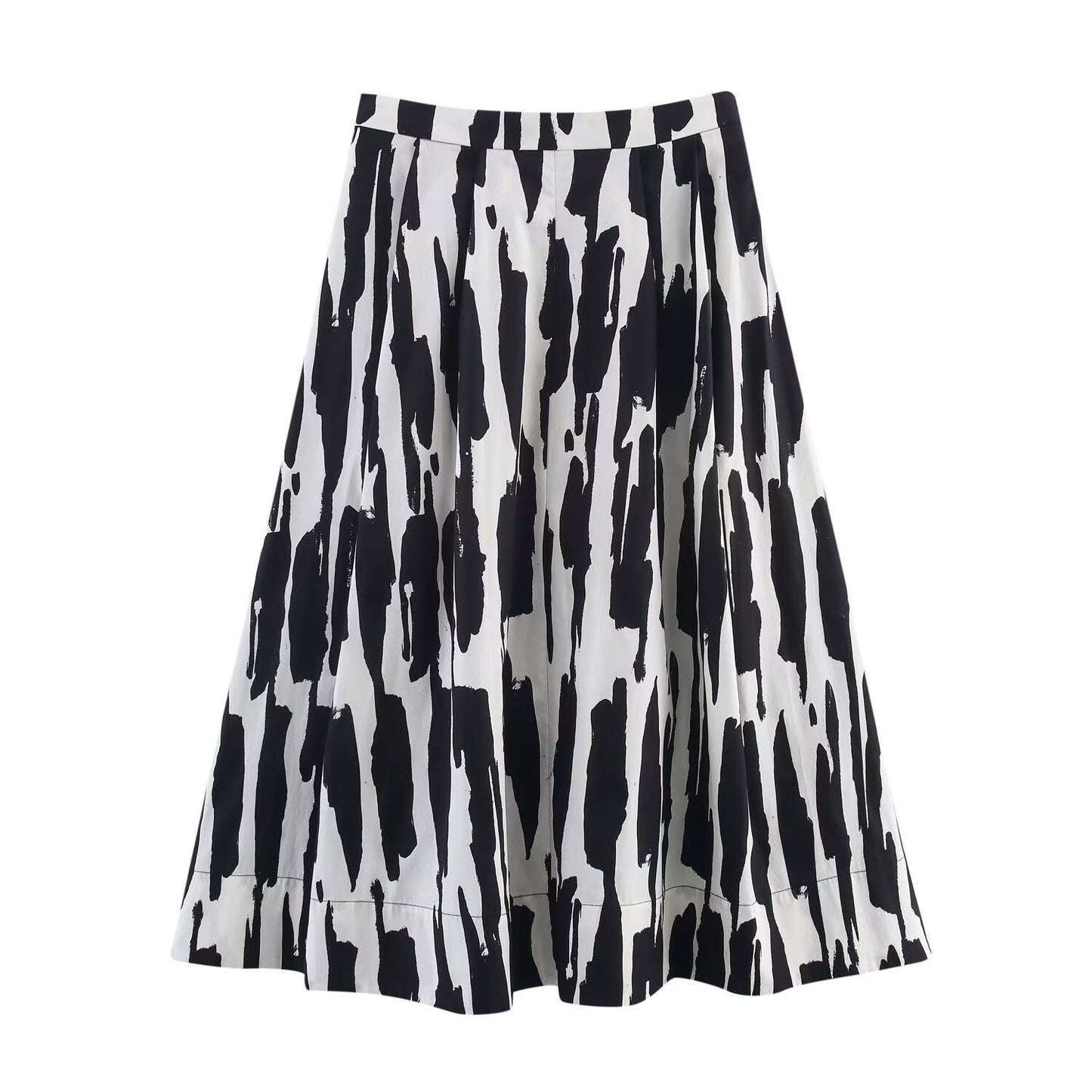 Harajuku Style Printed Midi Skirt for Women