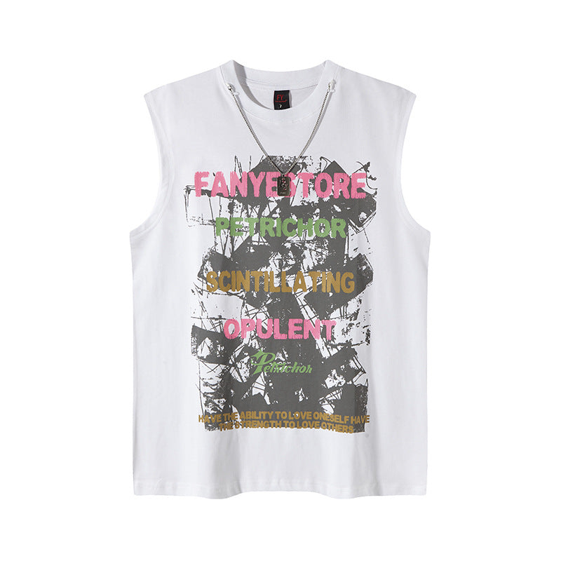 Playful Washed Cotton Vest - Unisex Sleeveless T-Shirt