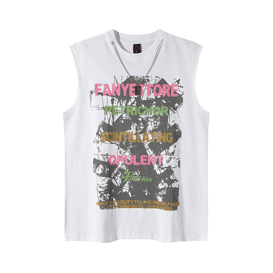Playful Washed Cotton Vest - Unisex Sleeveless T-Shirt